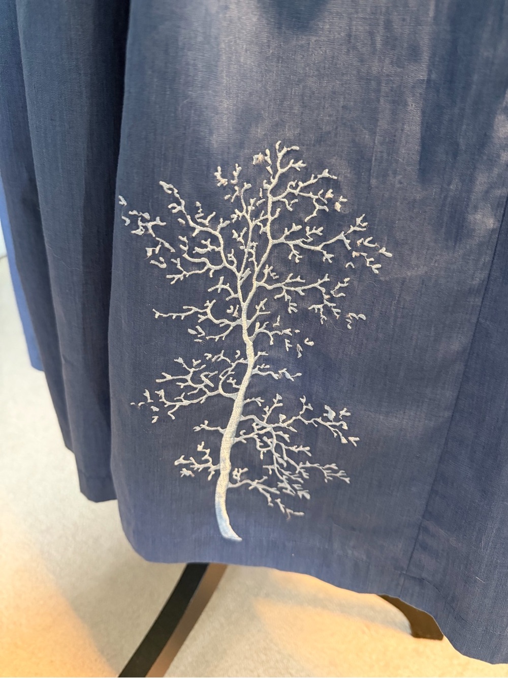 Classic Blue Maxi Ruffle Front Shirt Dress - Picture 6 of 14